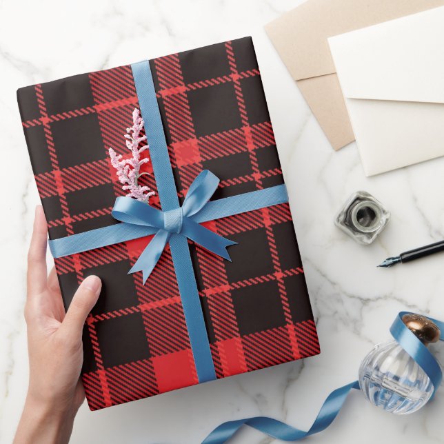 Weihnachts-Karomuster  Geschenkpapier (Schenken)