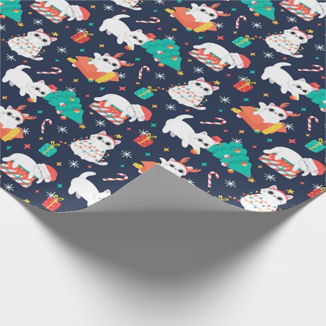 Weihnachts Kätzchen Geschenkpapier (Ecke)