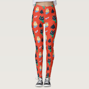 Weihnachts-Kätzchen Leggings