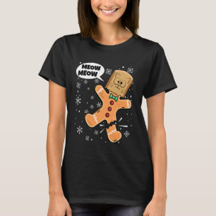 Weihnachts Kätzchen Lustig Falsche Katze Lebkuchen T-Shirt