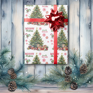 Weihnachts-Kätzchen unter dem Baum Geschenkpapier