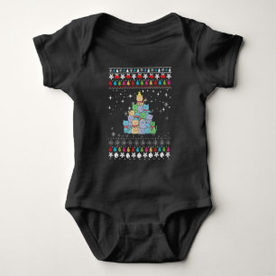 Weihnachts-Katzenbaum hässlicher Weihnachten Baby Strampler