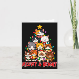 Weihnachts-Katzenbaum Meowy und hell lustiger Katz Karte