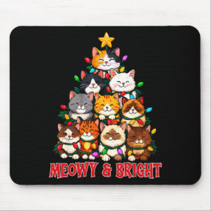 Weihnachts-Katzenbaum Meowy und hell lustiger Katz Mousepad