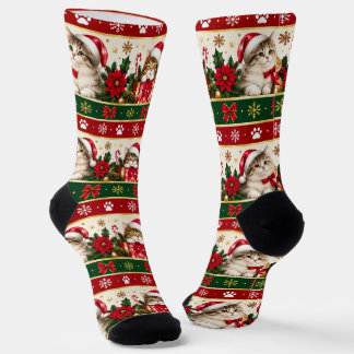 Weihnachts-Katzensocken | Festliches Kätzchen & Pf Socken