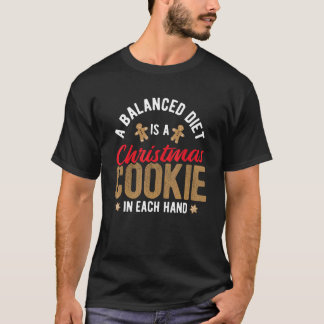 Weihnachts-Keks in jeder Hand Elf Santa Dezember C T-Shirt