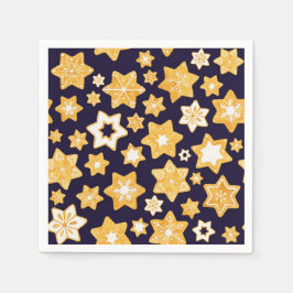 Weihnachts-Keks mit blauem Hintergrund Serviette