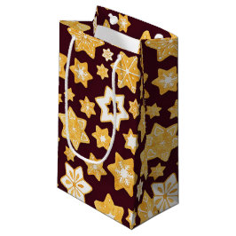 Weihnachts-Keks mit Burgunder Hintergrund Kleine Geschenktüte