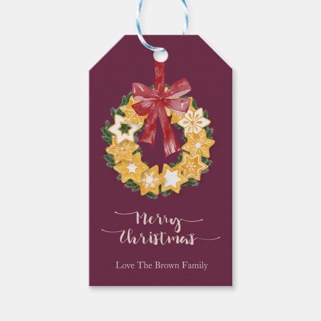 Weihnachts-Keks mit tiefer Erde Geschenkanhänger (Vorderseite)