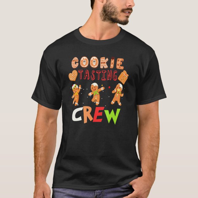 Weihnachts-Keks Verkostung Crew Weihnachtsgebäck m T-Shirt (Vorderseite)