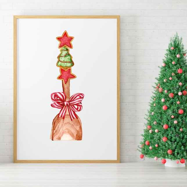 Weihnachts-Keksbaum mit Red Bow Art Poster (Von Creator hochgeladen)