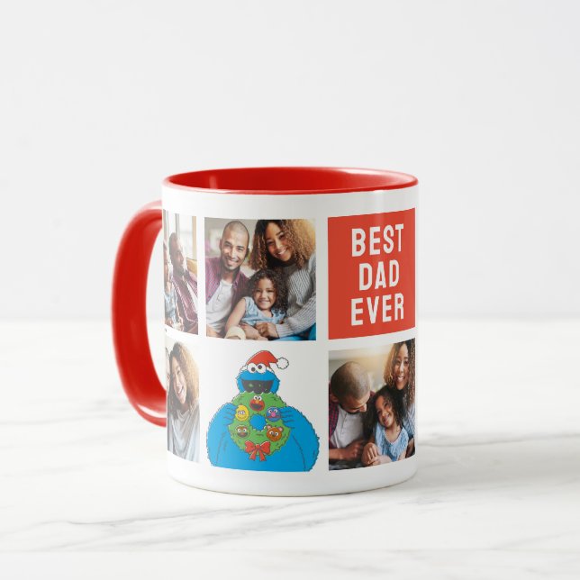 Weihnachts-Keksmonster | Vater - FotoCollage Tasse (Vorderseite Links)