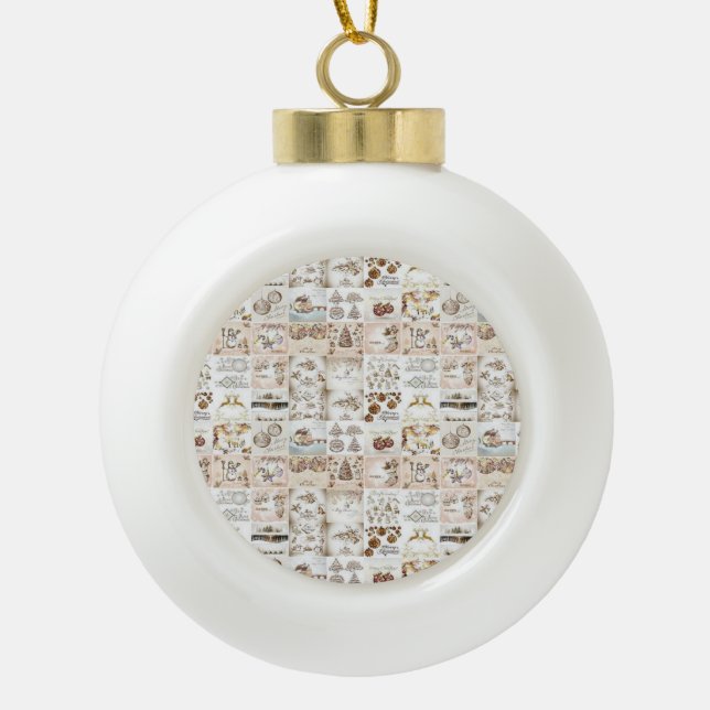 Weihnachts-Keramik Ball Ornament (Vorderseite)