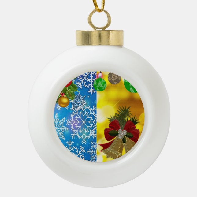Weihnachts-Keramik Ball Ornament (Vorderseite)