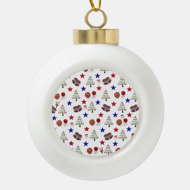 Weihnachts-Keramik Ball Ornament (Vorderseite)