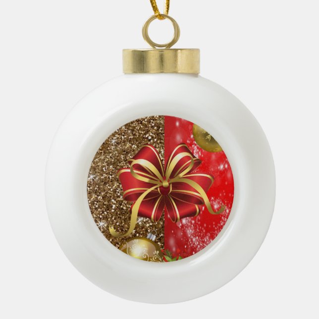 Weihnachts-Keramik Ball Ornament (Vorderseite)