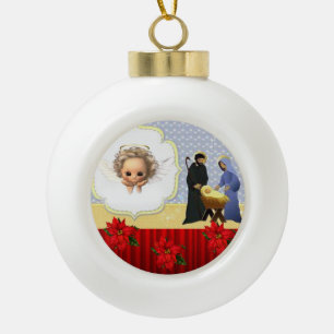 Weihnachts-Keramik-Ball-Ornament, Jesus Christus Keramik Kugel-Ornament