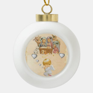 Weihnachts-Keramik-Ball-Ornament, Jesus Christus Keramik Kugel-Ornament