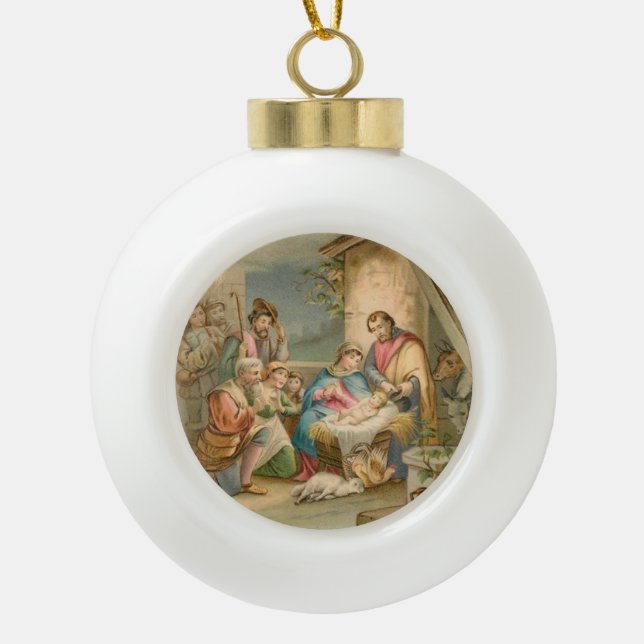 Weihnachts-Keramik-Ball-Ornament, Jesus Christus Keramik Kugel-Ornament (Vorderseite)