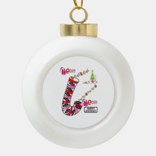 Weihnachts-Keramik Ball Ornament, Katzen Kätzchen Keramik Kugel-Ornament