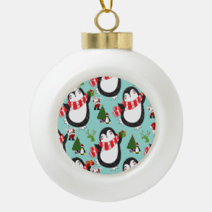 Weihnachts-Keramik Ball Ornament, Pinguin Keramik Kugel-Ornament