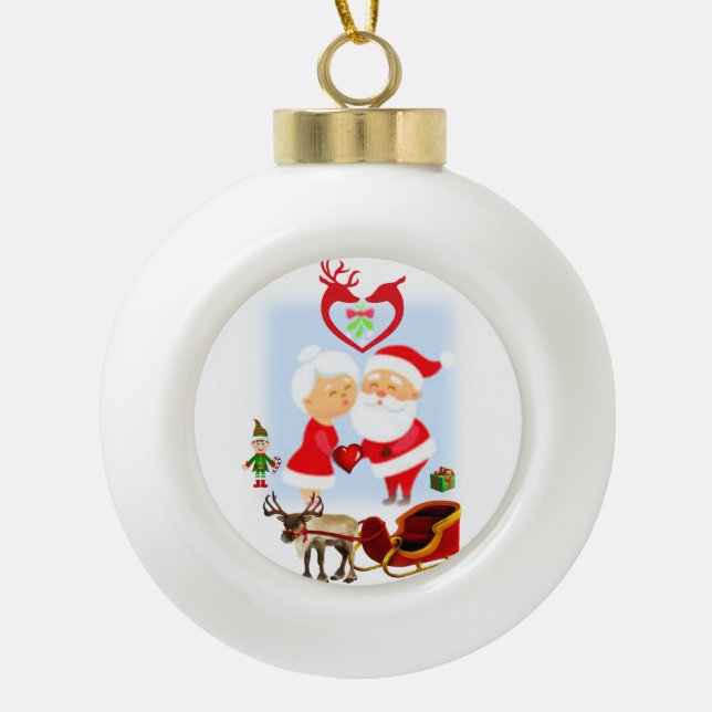 Weihnachts-Keramik Ball Ornament, Weihnachten Keramik Kugel-Ornament (Vorderseite)