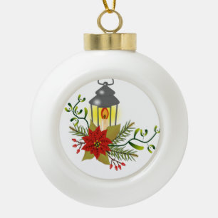 Weihnachts-Keramik Ball Ornament, Weihnachtskerze Keramik Kugel-Ornament