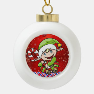 Weihnachts-Keramik-Kugelschmuck, Elf Keramik Kugel-Ornament