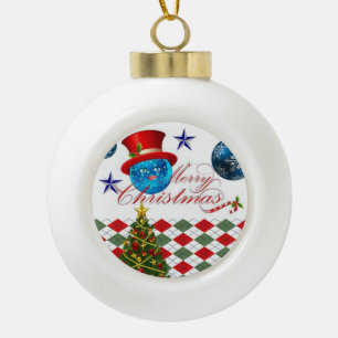 Weihnachts-Keramik-Kugelschmuck, Frohe Weihnachten Keramik Kugel-Ornament