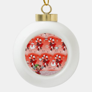Weihnachts-Keramik-Kugelschmuck, Schneemann Keramik Kugel-Ornament