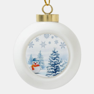 Weihnachts-Keramik-Kugelschmuck, Schneemann Keramik Kugel-Ornament