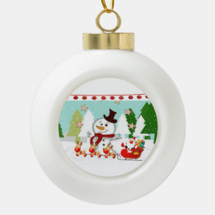 Weihnachts-Keramik-Kugelschmuck, Schneemann Keramik Kugel-Ornament