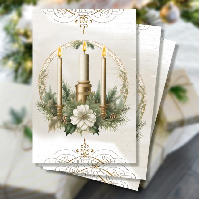 Weihnachts-Kerze Blumenkohl Ephemere Decoupage Seidenpapier (Von Creator hochgeladen)