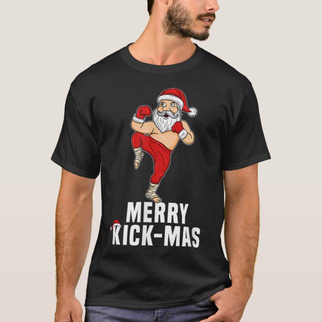 Weihnachts-Kickboxing Weihnachtskickmas für Kickb T-Shirt (Vorderseite)