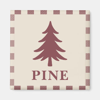 Weihnachts-Kiefernbaum-Magnet Rustikal Burgunderro Magnet