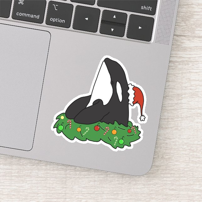 Weihnachts Killer Whale Orca Sticker (Detail)