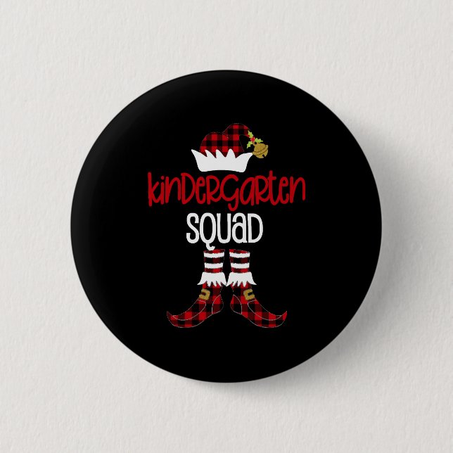 Weihnachts-Kindergarten Squad Elf Lehrerin Student Button (Vorderseite)