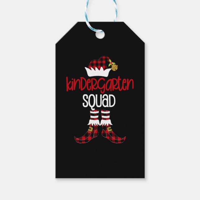 Weihnachts-Kindergarten Squad Elf Lehrerin Student Geschenkanhänger (Vorderseite)