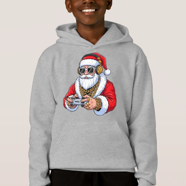 Weihnachts-Kinderpullover mit Kapuze Hoodie (Vorderseite)