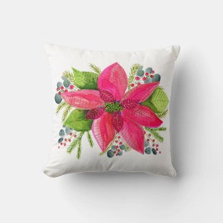 Weihnachts-Kissenbezug mit Poinsettie Kissen