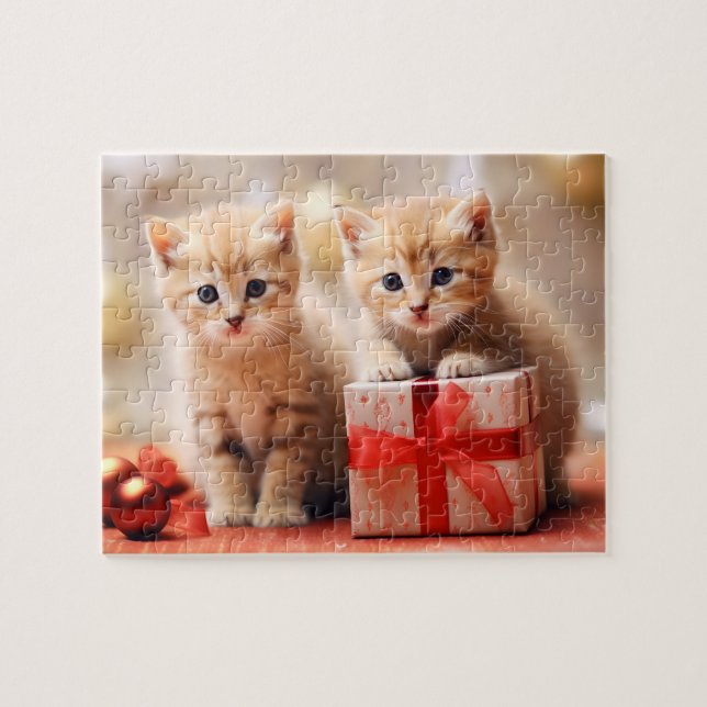 Weihnachts-Kitten Duo Jigsaw Puzzle (Horizontal)
