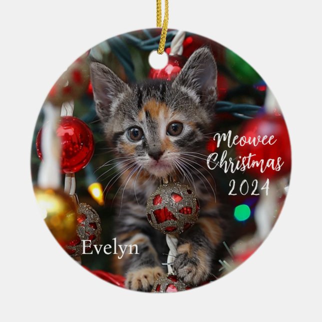 Weihnachts-Kitten Personalisierte Ornament (Vorne)