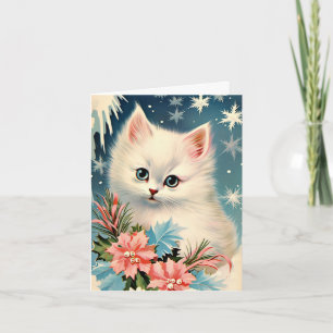 Weihnachts-Kittenkarte Adorable Retro Karte