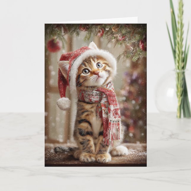 Weihnachts-Kitty Feiertagskarte (Vorderseite)