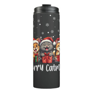 Weihnachts-Kitty-Katzen Fröhliche Catmas Thermosbecher