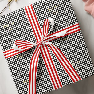 Weihnachts-Klasse Chic Red White Stripes Geschenk  Satinband