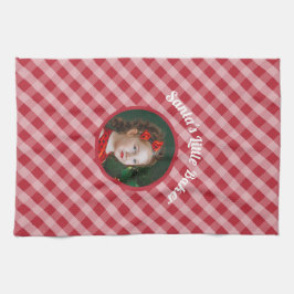 Weihnachts-Kleine-Bäcker-Kids-Gingham-Weihnachtsfe Geschirrtuch