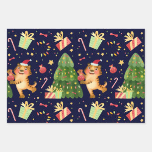 Weihnachts Kleiner Tiger in Weihnachten Baumgesche Geschenkpapier Set