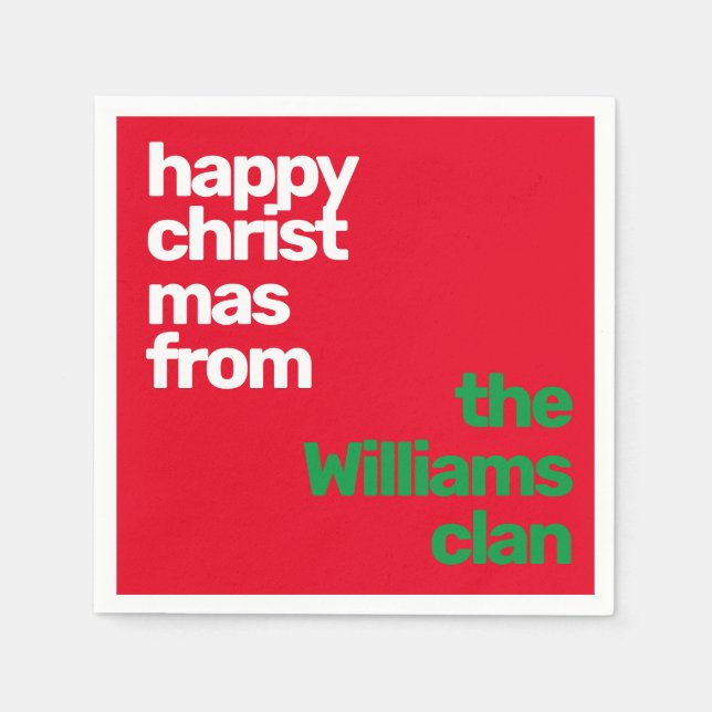 Weihnachts-Kleinstpapier mit modernem Party rot Serviette (Vorderseite)