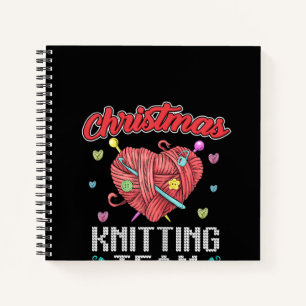 Weihnachts-Knitterteam Heart Yarn Crochet Notizbuch